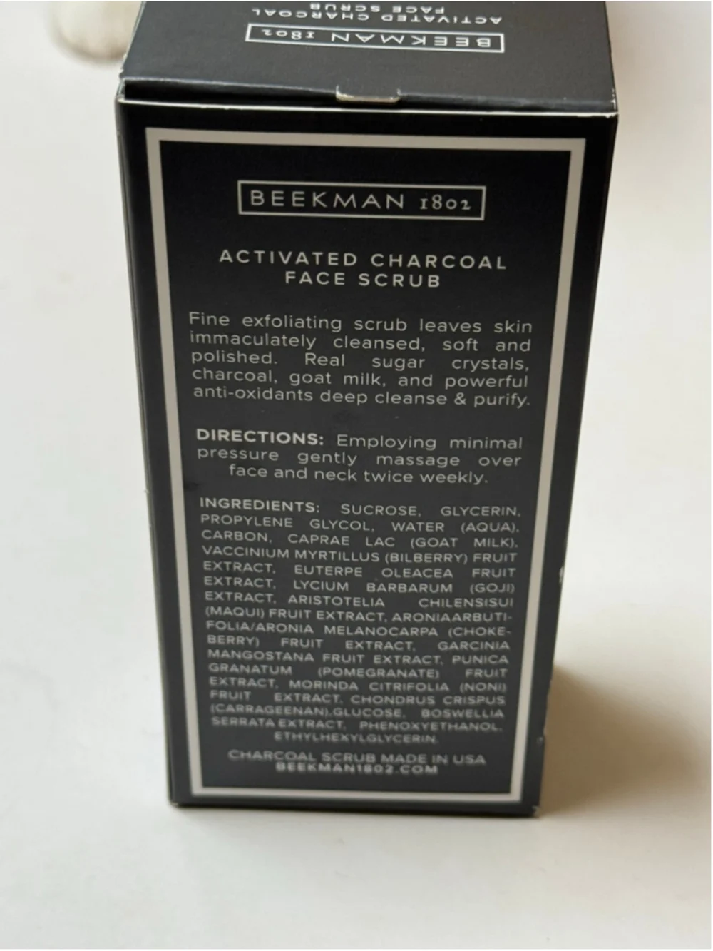Beekman 1802 Activated Charcoal Face Scrub 2.0 oz NEW